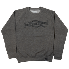 Gray sweatshirt with ’Hood River’ text printed on the front.